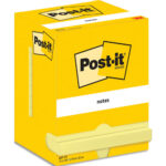 POST-IT Lot de 12 blocs repositionnables 654CY 100 feuilles. Format 7,6 x 7,6cm. Coloris Jaune – Image 3