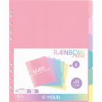 VIQUEL Jeu de 6 intercalaires polypropylène RAINBOW A4 maxi. Coloris multicolores