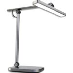 UNILUX Lampe PURELINE. Variation lumineuse et température. 35 000h, 3300-5800K. Hauteur max : 46cm. Grise
