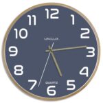 UNILUX Horloge murale Baltic, cadre en bois. Fonctionne avec 1 pile AA fournie. Diamètre 31,5 cm. Bleu