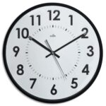 ORIUM Horloge silencieuse Ø 30 cm. Fonctionne avec 1 pile LR6/AA fournie. Fond Blanc, cadran noir
