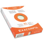 EXACOMPTA Étui de 100 fiches bristol perforées 148x210mm A5 quadrillées 5x5 assortis