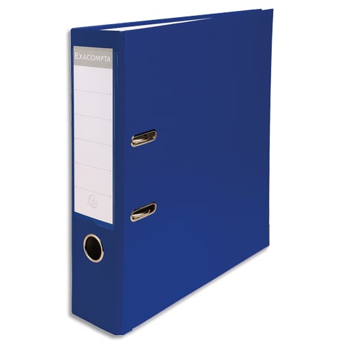 465131_d1.jpg EXACOMPTA Classeur à levier en polypropylène extérieur/intérieur papier. Dos 7,5cm. Coloris Bleu Foncé – Image 1