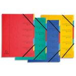 EXACOMPTA Trieur en carte agrafé avec élastiques 7 compartiments. Coloris assortis