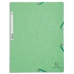 EXACOMPTA Chemise 3 rabats et élastique, en carte lustrée 5/10e, 400gr. Format 24x32cm. Coloris Tilleul