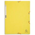 EXACOMPTA Chemise 3 rabats & élastique, en carte lustrée 5/10e, 400gr. Format 24x32cm. Jaune Citron