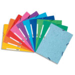 EXACOMPTA Chemise 3 rabats et élastique, en carte lustrée 5/10e, 400gr. Format 24x32cm.Coloris assortis