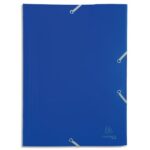 EXACOMPTA Chemise 3 rabats et élastique ECO en polypropylène 4/10e. Coloris Bleu