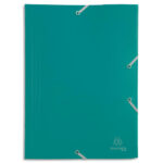 EXACOMPTA Chemise 3 rabats et élastique ECO en polypropylène 4/10e. Coloris Vert