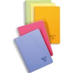CLAIREFONTAINE Cahier Linicolor spirale PP 180 pages 5x5 format 14,8x21cm. Coloris assortis Fresh