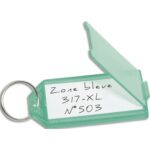 SIGN Sachet de 50 porte-clés à clapet En plastique 5 coloris : rouge, bleu, jaune, vert, blanc