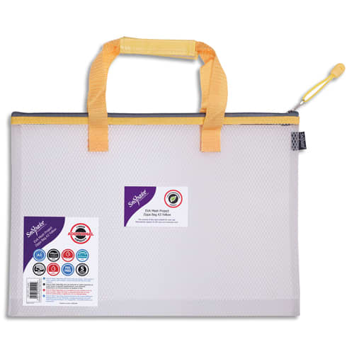 465392_d1-1.jpg SNOPAKE Sac zippé EVA Mesh A3 anse jaune, sangle de transport avec prise en main 48 x 35 cm – Image 1