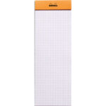 RHODIA Bloc de direction couverture Orange 80 feuilles (160 pages) format N8 7,4x21 réglure 5x5