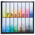 EXACOMPTA Album photos livre RAINBOW. Capacité 200 photos, 100 pages Grises. 22,5x22 cm, coloris Noir