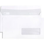 CLAIREFONTAINE Paquet 25 enveloppes blanches 80g DL 110x220mm fenetre 35x100 auto-adhésive