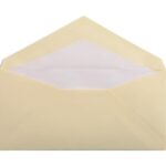 LALO Paquet de 25 enveloppes gommées format DL 11x22cm. Coloris Ivoire