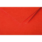 CLAIREFONTAINE Paquet de 20 enveloppes 120g POLLEN 11x22cm (DL). Coloris Rouge corail