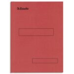 ESSELTE Boîte de 100 sous-dossiers 160g à 2 rabats Rouge Scor, pour dossiers armoire et tiroir