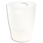 Corbeille à papier 15 Litres en polystyrène. Dimensions (Øxh) : 26 x 33,5 cm. Coloris Givré