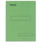 ESSELTE Boîte de 100 sous-dossiers 160g à 2 rabats Vert Scor, pour dossiers armoire et tiroir