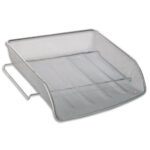 ALBA Corbeille à courrier en métal Mesh - Dimensions (l x h x p) : 27 x 6,5 x 34 cm. Coloris gris métal