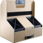 OXFORD Organisateur de bureau mobile SAVANA, en carton recyclé. Dim (lxhxp) : 28x28x17,5 cm. Kraft/Noir