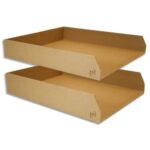 OXFORD Lot 2 corbeilles courrier A4+ SAVANA en carton recyclé. Dimensions (lxhxp) : 26x10x31 cm. Kraft