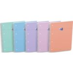 OXFORD Cahier carte spirale SMART 23x29,7cm A4+ 160 pages 4 trous 5x5. Coloris pastel assortis