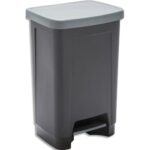 SUNDIS Poubelle à pédale 50L largeur 40 x hauteur 58 x profondeur 33 cm