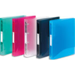 VIQUEL Classeur 4 anneaux Ø30mm PROPYGLASS en polypropylène, dos 4 cm. Coloris assortis translucides.