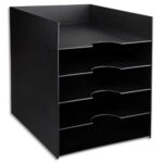 PAPERFLOW Bloc à 5 Cases Pour le classement des documents A4 ou 24x32 cm,H.31,8 x P.32,5 x L.25,8, Noir