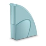 CEP Porte-revues RIVIERA en polystyrène. Jusqu'au format A4+ Dim (hxp): 31x27cm. Dos 8,5cm. Vert d'eau