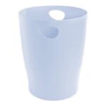 EXACOMPTA Corbeille à papier ECOBIN AQUAREL 15L en polypropylène. Dim (Ø x H) : 26 x 33,5 cm. Bleu pastel