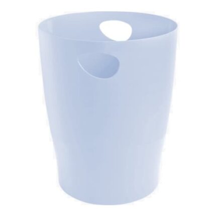 EXACOMPTA Corbeille à papier ECOBIN AQUAREL 15L en polypropylène. Dim (Ø x H) : 26 x 33,5 cm. Bleu pastel