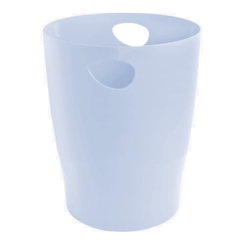 468262_d1.jpg EXACOMPTA Corbeille à papier ECOBIN AQUAREL 15L en polypropylène. Dim (Ø x H) : 26 x 33,5 cm. Bleu pastel – Image 1