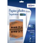 AVERY Boîte de 25 feuilles de papier photo brillant supérieur A4, Jet d'encre, 200g/m²