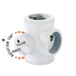 WATT & CO Multiprise triplite WattBall, 2 prises 16A+1 prise 6A+1 USB 2,1A Blanc