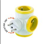 WATT & CO Multiprise triplite WattBall, 2 prises 16A+1 prise 6A+1 USB 2,1A Jaune