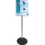 EXACOMPTA Présentoir sur pied en aluminium, porte-visuel format A3 vertical réglable à 180°