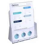 EXACOMPTA Porte-brochures en acrylique, 1 compartiment format A4 vertical. Dim : 85 x 235 x 247 mm – Image 4