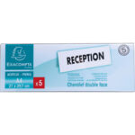 EXACOMPTA Lot de 5 chevalets en acrylique double face horizontal. Dim : L300xP70xH200mm (A4 plié)