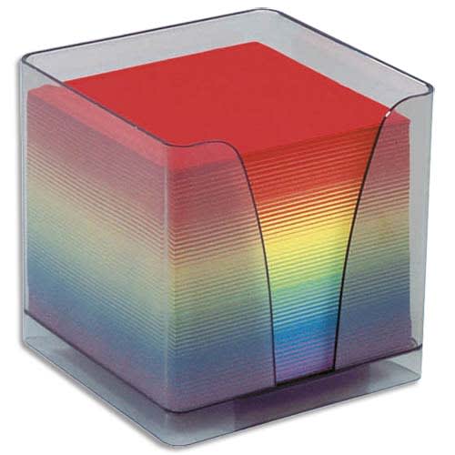 474843_d1-1.jpg QUO VADIS Boîtier transparent + recharge bloc cube NAPOLITAIN 9x9x7,5cm 590 feuilles non encollées 80g – Image 1