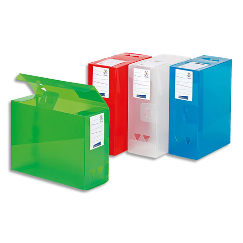 476875_d1.jpg VIQUEL Boîte de classement MAXIDOC, en polypropylène 12/10ème, dos de 12cm, coloris assortis translucide – Image 1