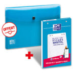 OXFORD Lot de 30 fiches bristol 12,5x20cm 210g 5x5 blanc + 1 pochette enveloppe A5 Hawaï