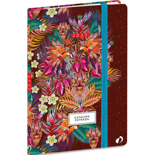 478273_d1-1.jpg QUO VADIS Semainier Planning CATALINA ESTRADA 10x15cm Cousu 13 mois décembre-décembre imprimé multicolor – Image 1