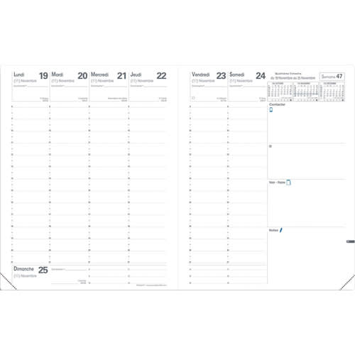 478298_d1-1.jpg QUO VADIS Semainier Planning RECHARGE PRESIDENT 21x27cm Cousu 13 mois décembre-décembre 90g – Image 1