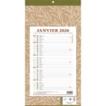 CBG Calendrier BLOC MENSUEL AGRAFE 409 NATURA 19x36 cm janvier à décembre