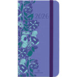 OBERTHUR Agenda Anahita 9,5x17,5cm emboîté Janvier à Décembre FLORALIE LILAS
