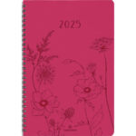 OBERTHUR Agenda Primrose 10x15cm Wire'O Janvier à Décembre FUCHSIA