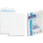 GPV Paquet de 10 pochettes vélin Blanc fond Gris 90g auto-adhésives format C5 162x229mm référence 6628